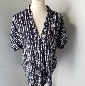 Whistles Smocked Lea v neck tunic top RARE